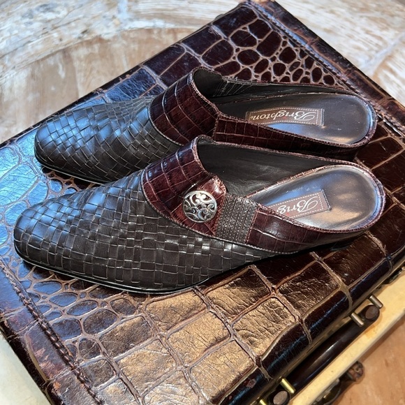 BRIGHTON “TRYST” Brown Leather Mule, Size 7.5 - Picture 1 of 7